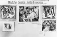  This display from a 1937 degenerate art exhibit is entitled ""German Peasants—From a Jewish Perspective.” It includes paintings by German Expressionist artists Ernst Ludwig Kirchner, Max Pechstein, and Karl Schmidt-Rottluff.