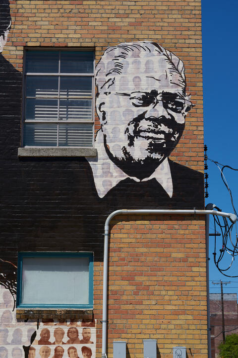 Reverend Billy Kyles is featured on the Memphis Upstanders Mural, a painting on a brick building in Memphis, TN.