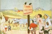 The translation of this sign in this children's book illustration is, “Jews are not welcome here.”