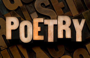 Wood lettered poetry graphic. 