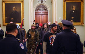 Protesters outside of the Senate chamber. Washington, Jan. 06, 2021.