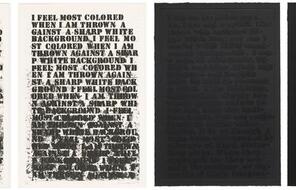 Artist Glenn Ligon created Untitled: Four Etchings [B] using a quotation from writer Zora Neale Hurston’s essay, “How It Feels to Be Colored Me.”