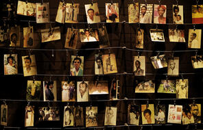 Family photographs of victims of the Rwandan Genocide
