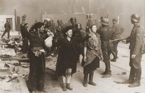  Jewish resistance fighters who fought against the SS and German army during the Warsaw ghetto uprising between April 19 and May 16, 1943, are captured.