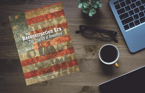 Facing History & Ourselves Reconstruction Era book on desk.