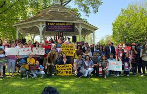 New York State Senator John Liu and advocates rallied for the passage of a bill to mandate the inclusion of Asian American, Native Hawaiian, and Pacific Islander history in New York public schools at Great Neck on May 21, 2022