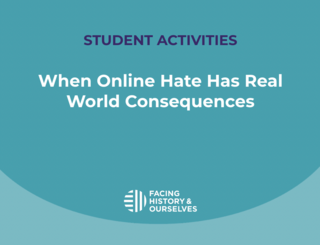 Slide title of Student Activities: When Online Hate Speech Has Real World Consequences.
