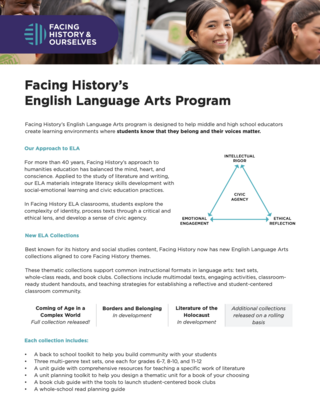 An overview of Facing History's ELA Program.