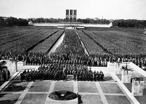 Leni Riefenstahl's documentary-style film Triumph of the Will  glorified Hitler and the Nazi party. It was shot at the 1934 Nazi Party congress and rally in Nuremberg.
