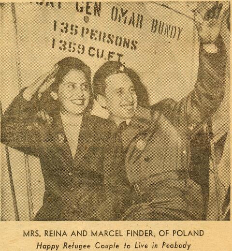 Rena and Mark Finder pose for a photo in the newspaper.