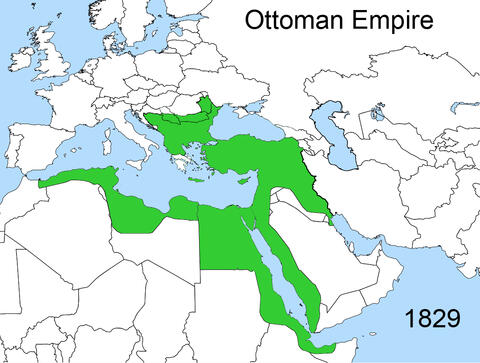 Map of the Ottoman Empire Territory in 1829