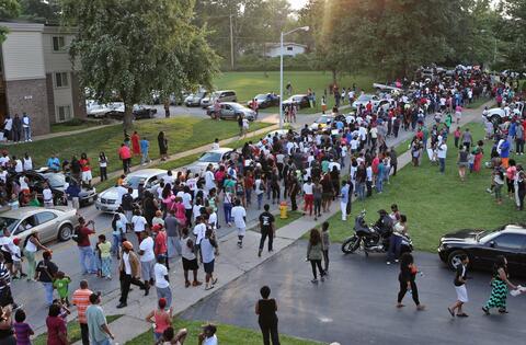 Picture of a Peaceful Protest in Ferguson.