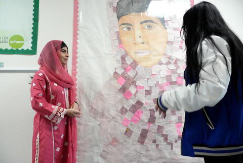 Malala Yousafzai and student 