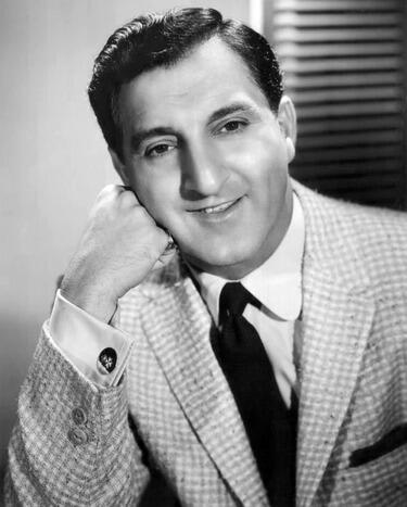 Danny Thomas leaning on his right arm (Black and White)