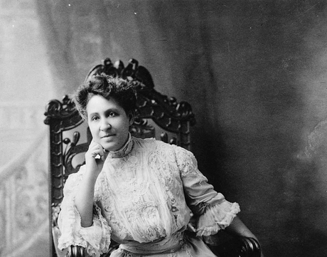 Mary Church Terrell in chair black and white photo