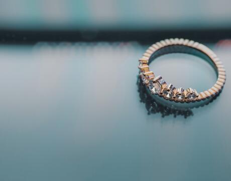 Gold diamond ring.
