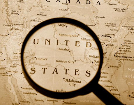  Magnifying Glass Over United States Map