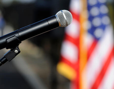 Microphone And Flag